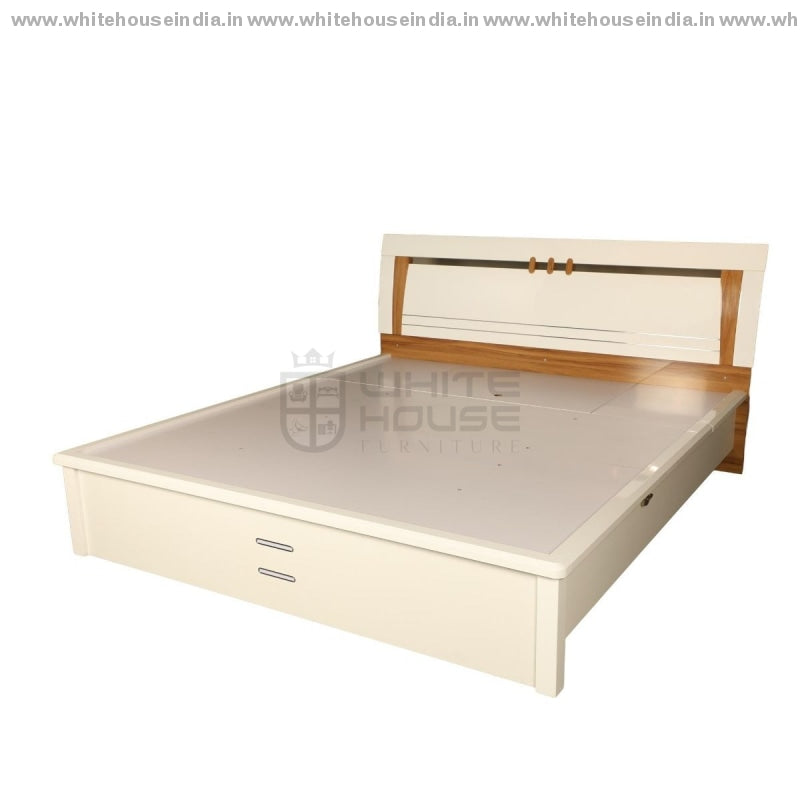 11E004 Bed 1.5M Queen Size Mattress = 59*79 Inc. / White Material Mdf With Deco Paint Beds