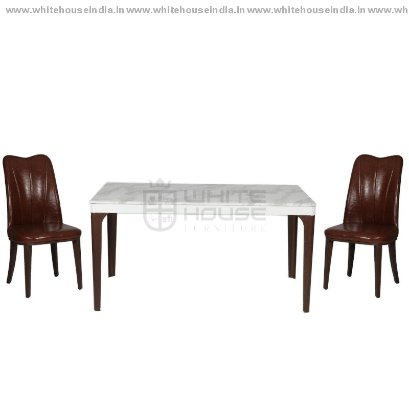 1221/t1110/x2 Dining Table Set (1+4) 1.2M*0.7M / White Wooden Base With Artificial Marble Top Chair