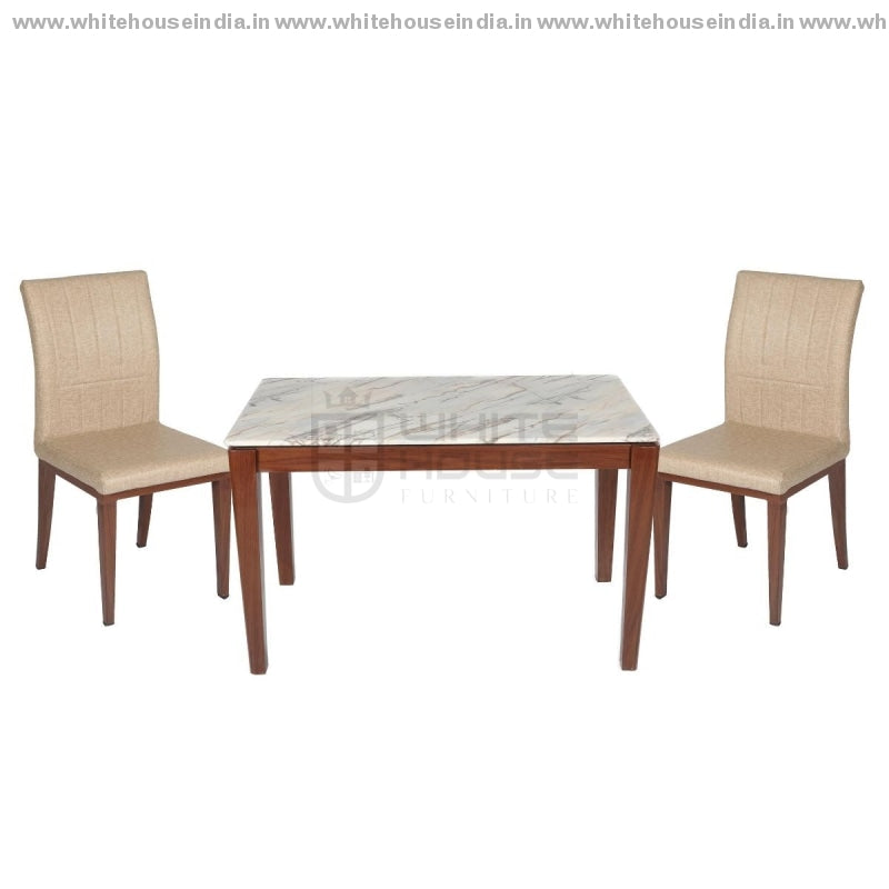 1222/t1112G/x1 Dining Table Set (1+4) 1.2M*0.7M / Brown Wooden Base With Artificial Marble Top Chair