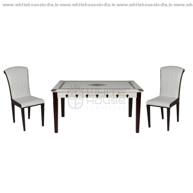 8063/y16 Dining Table Set (1+4) 1.3M*0.8M / Brown Wooden Base With Artificial Marble Top Chair Metal