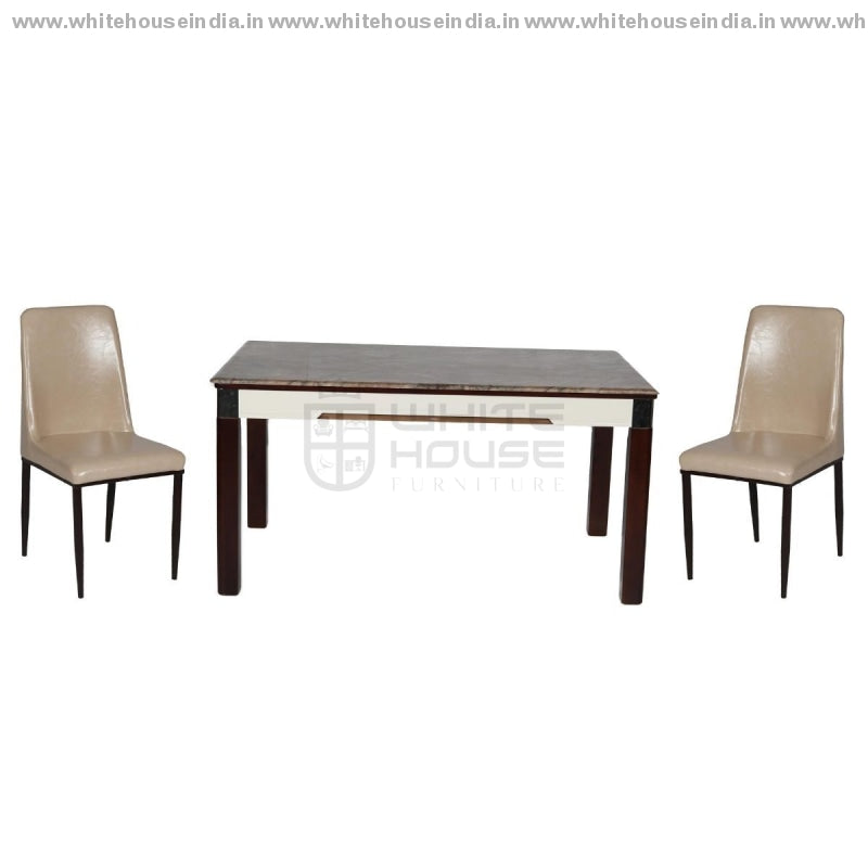 8065/y19 Dining Table Set (1+6) 1.5M*0.9M / Off White Wooden Base With Artificial Marble Top Chair