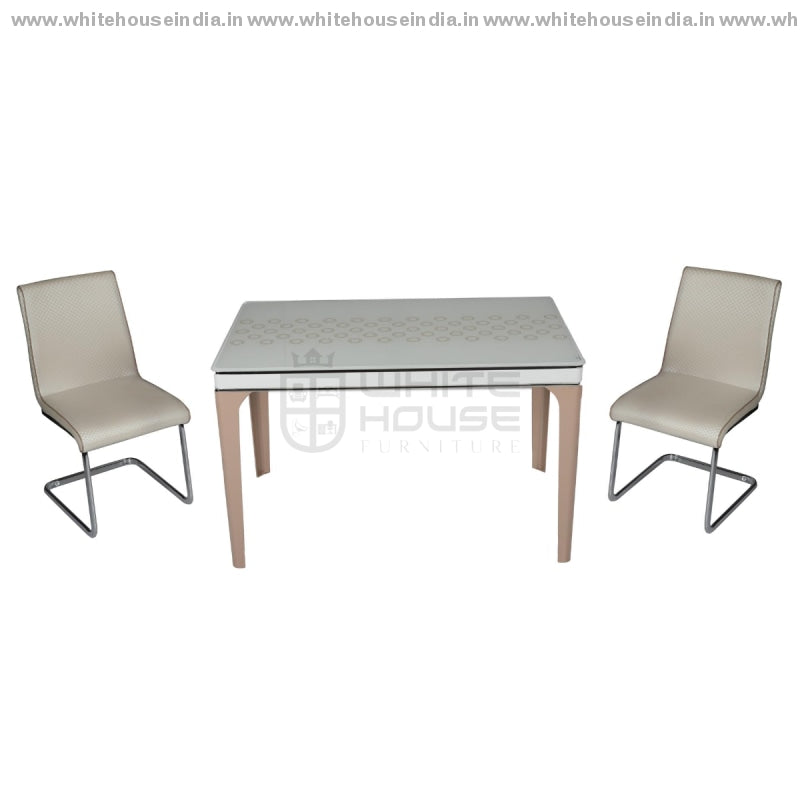 8134/615 Dining Table Set(1+4) 1.2M*0.7M / White Wooden Base With Artificial Marble Top Chair Metal