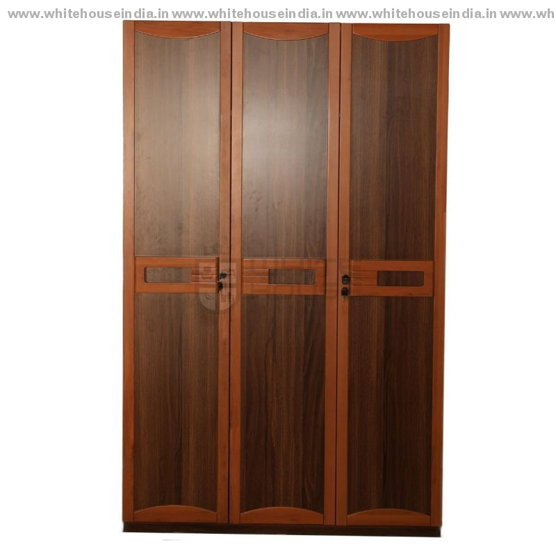 9E001 Wardrobe 3 Door Width=47 Height=79 Depth=23 Inc. / Brown Material Mdf With Laminate Cupboard