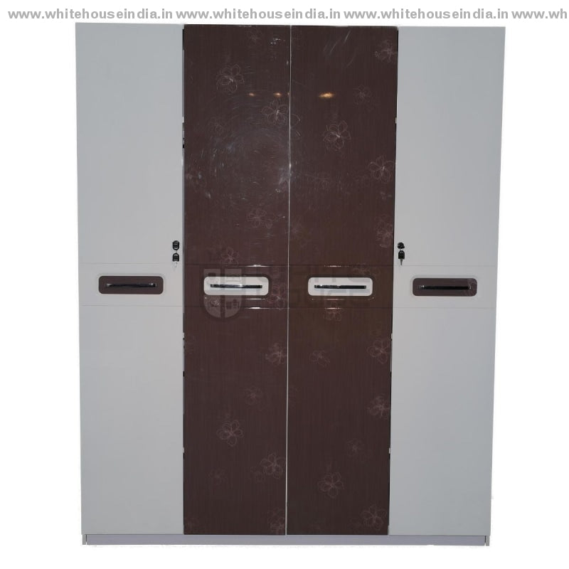 9F-001 Wordrobe 4 Door Width=63 Height=79 Depth=23 Inc. / White Material Mdf With Deco Paint