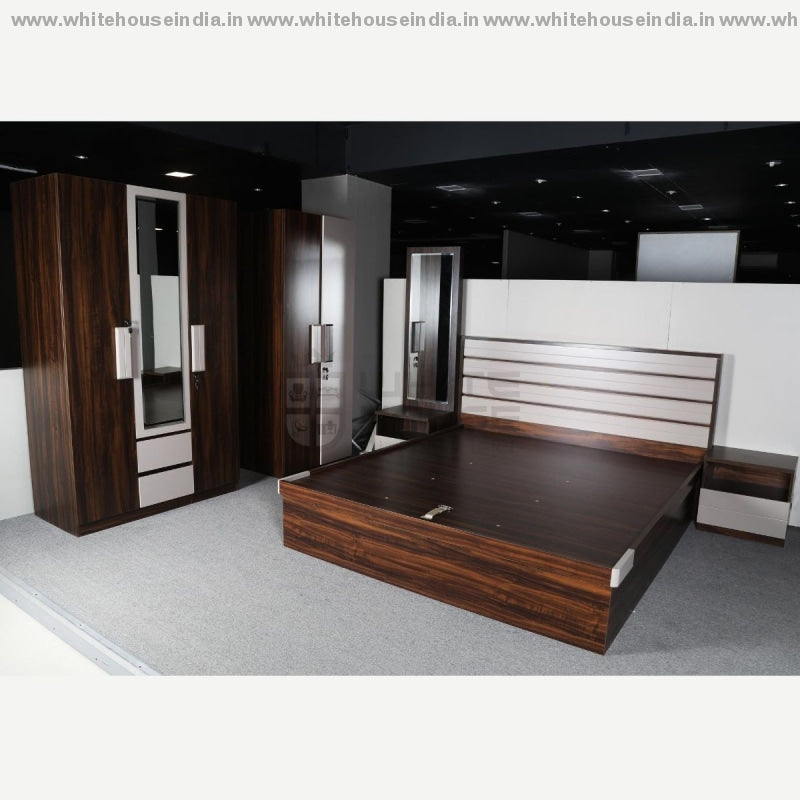 Bs-193 Bedroom Set 1.8M King Size Bed Mattress = 71*79 Inc. / Grey Material Mdf With Deco Paint &