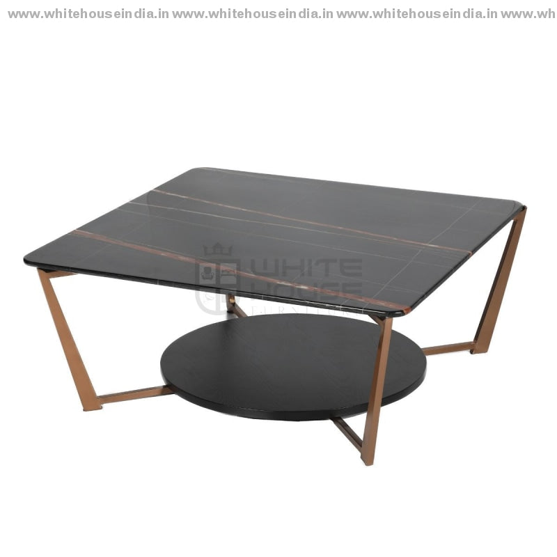 Cj-183A Center Table 0.85M*085M / #b76E79 Stainless Steel Base With Artificial Marble Top
