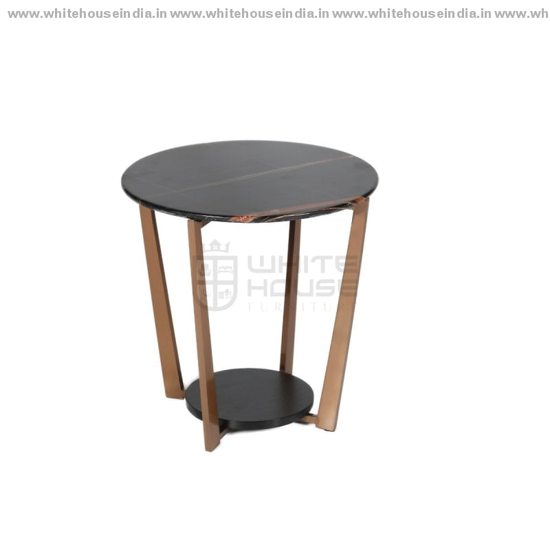 Cj-183B Center Table 0.5M*0.5M / #b76E79 Stainless Steel Base With Artificial Marble Top