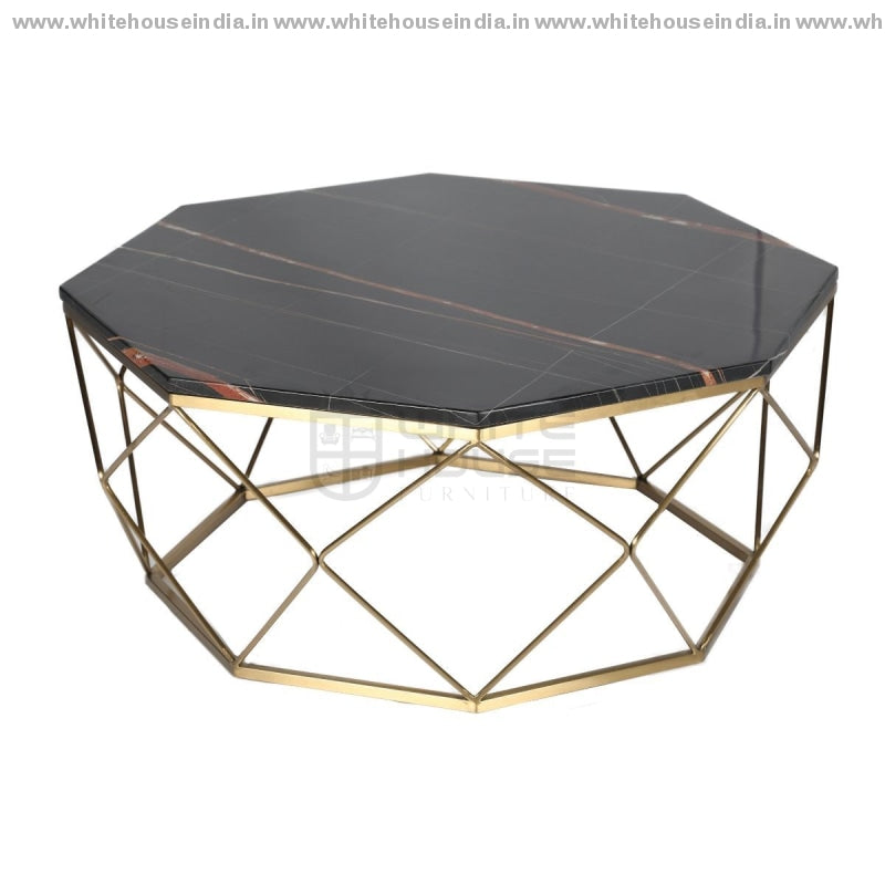 Ct-2751 Center Table 0.9M*0.9M / #cfb53B Stainless Steel Base With Artificial Marble Top Center