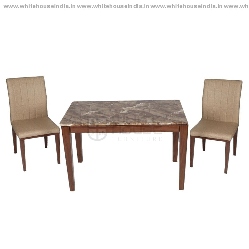 Fhy/t1213-1/812 Dining Table Set (1+4) 1.2M*0.7M / Brown Wooden Base With Artificial Marble Top