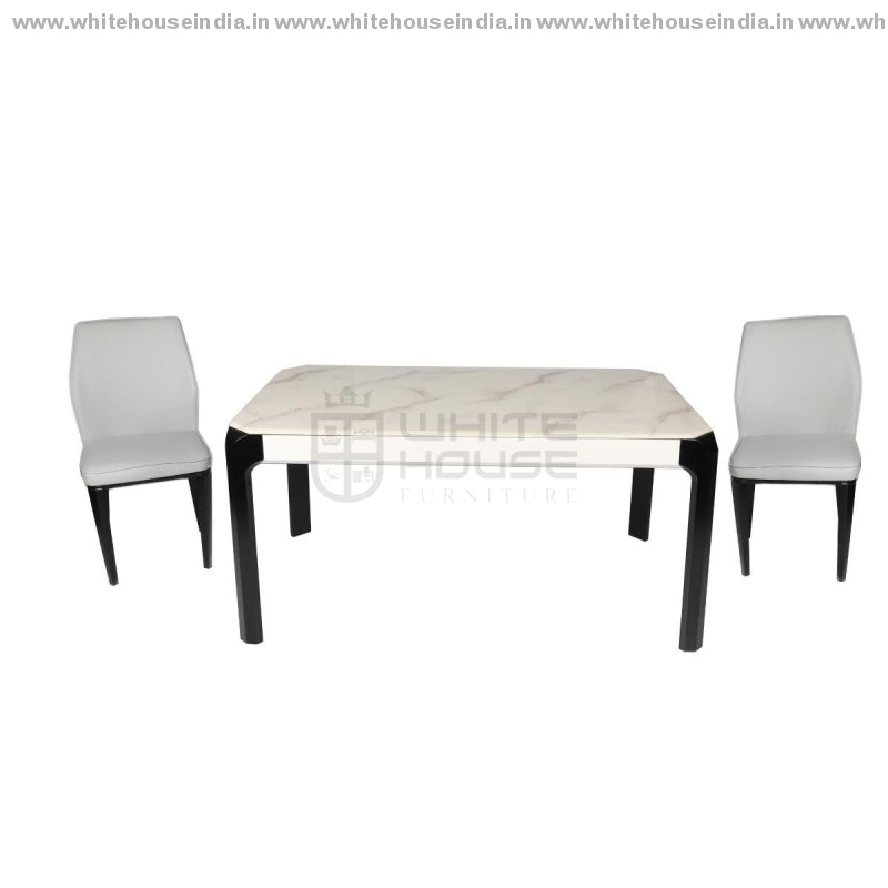 S70/8063-2 Dining Table Set (1+4) 1.3M*0.8M / Off White Wooden Base With Artificial Marble Top Chair