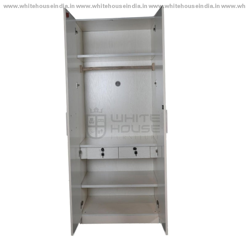 V-01 Wardrobe 2 Door Width=32 Height=79 Depth=23 Inc. / Off White Material Mdf With Deco Paint
