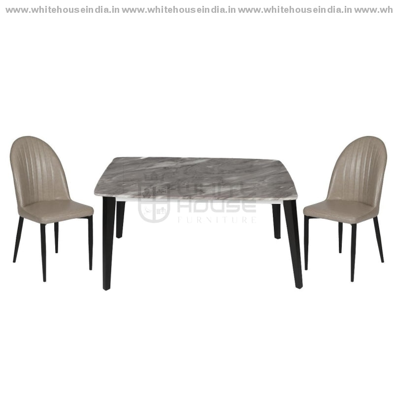 Xmd/t1218D/y239 Dining Table Set (1+4) 1.2M*0.8M / Grey Wooden Base With Artificial Marble Top Chair
